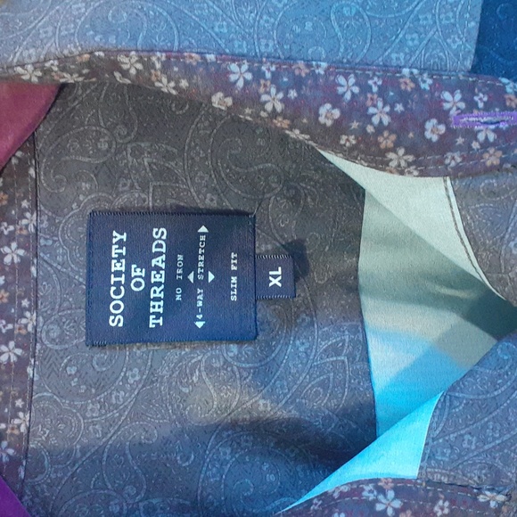 Society Of Threads Blue and Gray Shirt - Picture 3 of 9